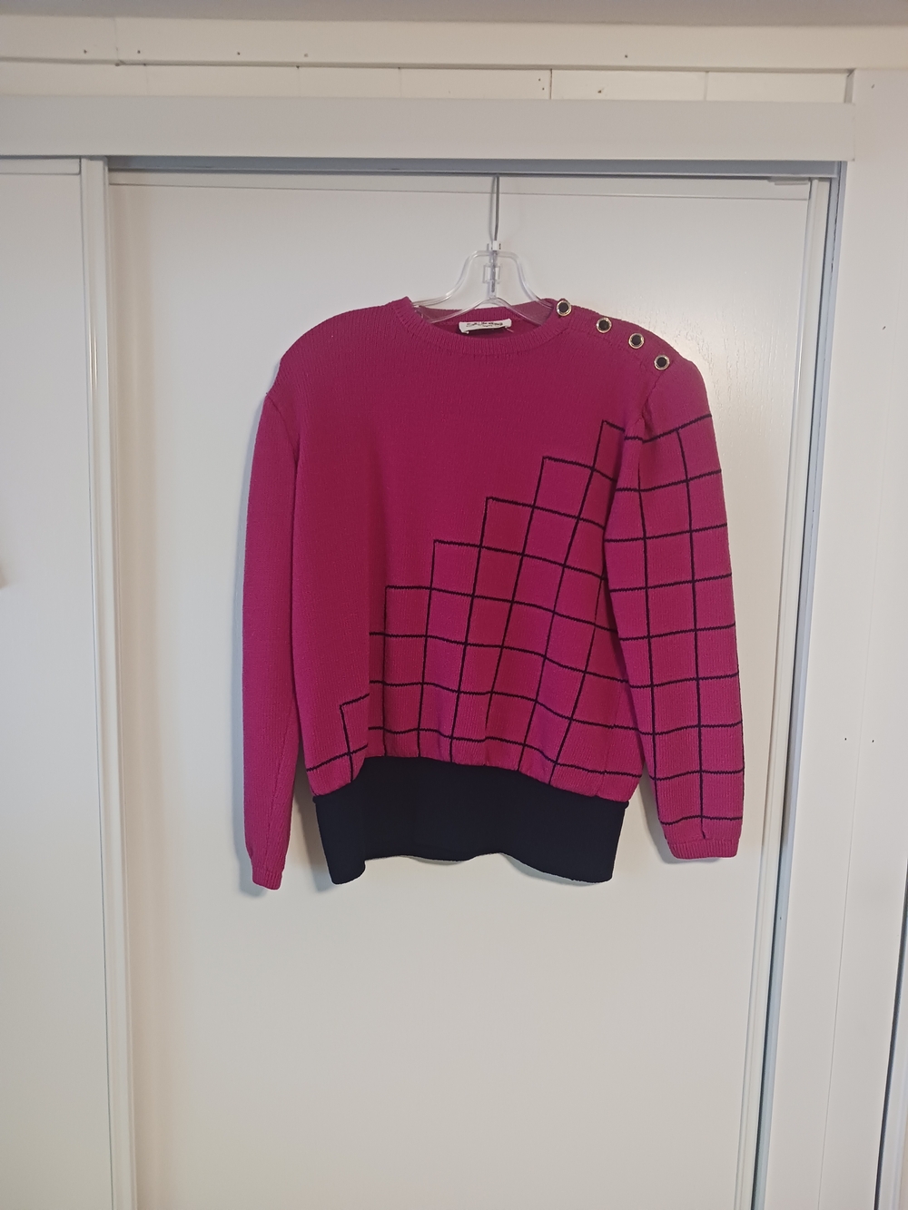 St. John Collection Crewneck Sweater in Deep Raspberry